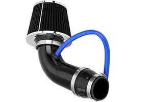 Crozgan Universal Car Cold Air Intake Filter Induction Kit 76mm Cold Air Intake Filter Aluminum Induction Hose Pipe Kit(Black)