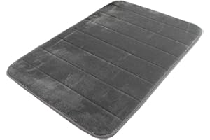 VSUSN Memory Foam Bathroom Rug Non-Slip Bath Mat Absorbent Bath Mats Shower Mats, Microfibre, dark grey, 30 x 50 cm