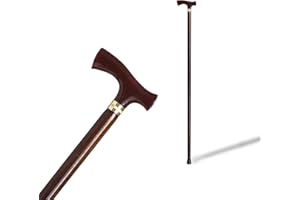 SEGORBINA DE BASTONES Bastone da passeggio, supporto per camminare, con finitura elegante, polsino perlato di conchiglia rossastra e bastone in legno di faggio resistente.