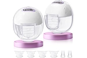 YEEFON Tiralatte Elettrico, Tiralatte Elettrico a Mani Libere con Display a LED, Tiralatte Leggero Ultra Silenzioso, 4 Modalità e 9 Livelli, Indossabile e Portatile con Flangia da 19/21mm (2 Pack)