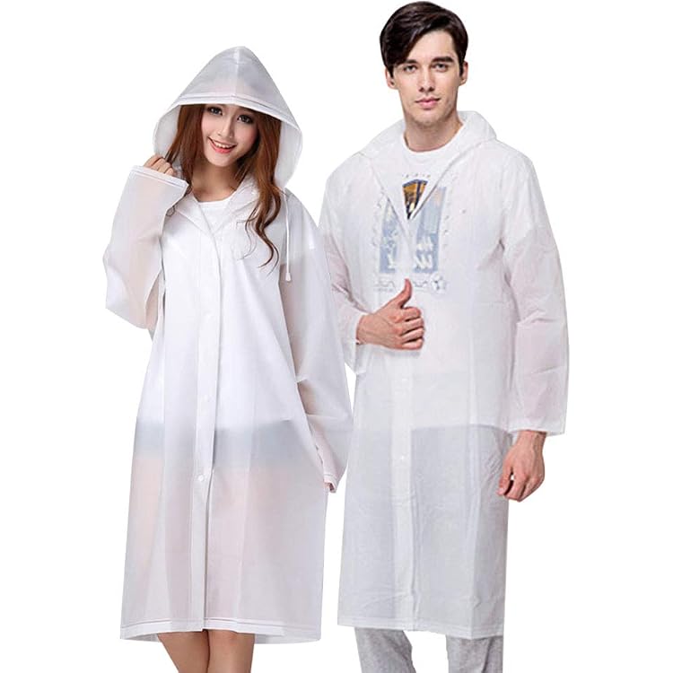 Poncho De Pluie Imperméable EVA (Lot De 2) - Léger, Réutilisable, Séchage Rapide - Pour Randonnée, Camping, Voyage - Homme & Femme