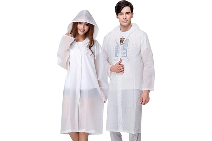 Vicloon Poncho Waterproof Adult, Portable Raincoat, 2PCS Rain Poncho Waterproof with Hoods and Sleeves, Reusable Rain Resistant Poncho for Camping, Emergency Situations, Travel