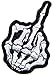 Produktbild Mittelfinger Totenkopf Ghost Skelett Zombie Biker Rider Hippie Punk Rock Heavy Metal Tatoo Biker Ecusson Ecusson Patch Nähen Eisen auf bestickt