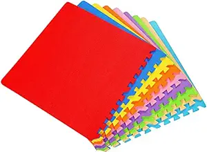 BAYBEE EVA Kids Interlocking Play Mat or Kids Toddlers Childrens Infants-Foam Puzzle Thickest Baby Exercise Tiles 10mm -60 x 60 cm Each Tile -32 Square Feet (Pack of 8, Multicolor)