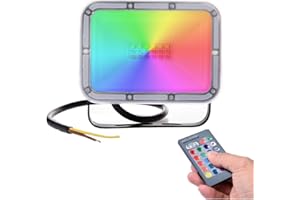 SOLIKU 10W Foco LED RGB con Control Remoto 800lm,16 Colores y 4 Modos, Foco Proyector Exteriores con Función de Memoria Impermeable IP66 Iluminación del paisaje Proyector LED para Jardín Fiesta Etapa