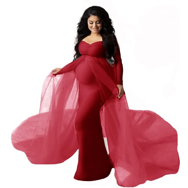 bohemian maternity dress amazon Flybridal Boho Maternity Dress for Photoshoot Tassels Lace Full Sleeve V- Neckline Summer Pregnancy Dress for Photography Black Size Small at Amazon Women's Clothing store