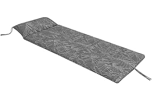 Acomoda Textil – Tumbona con Cojín Cabezal Enrollable 180x50x4 cm para Jardín Piscina, Playa, Balcón y Terraza. Colchón para Exterior Desenfundable, Portátil, Ligero y Cómodo. (Gris, 1 Ud)