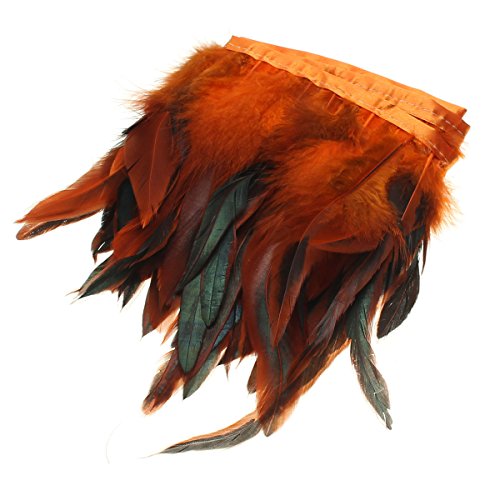 KING DO WAY 100 Stück Hahnenfedern Flügelfedern Hahn Federn Pad Feather Schmuckfeder DIY 8 Farbe kaffee - 3