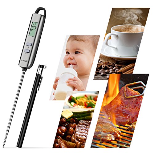 TopElek Fleischthermometer Digital Cooking Thermometer, Super lange Probe, mit 5 Sekunden Instant Read-out für Küche, Grill, BBQ, Essen, Steak, Türkei, Süßigkeiten, Milch, Bad Wasser - 7