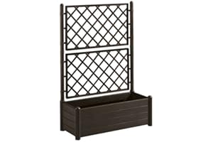 STEFANPLAST HERSTERA 10014400 Pflanzgefäss con Rankgitter, Dunkelbraun, 100 x 43 x 142 cm