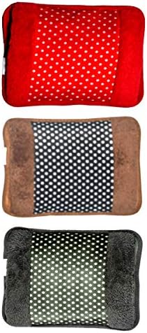 Quick Warming Velvet Electric 1 L Hot Water Bag, Multicolor -Pack of 3