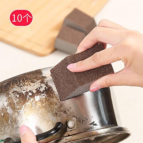 LISENGDJ 10 Kitchen Clean Sponge Nanoscale Washing Pot Bottom Black Scale Double Magic Power Wash Bowl Golden Sponger Sponge