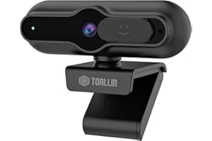 TOALLIN Cámara Web 4K para PC, Sensor de 1/2,5", 1080p y 60 fps, Enfoque automático PDAF, micrófono Integrado y Cubierta de privacidad, cámara Web USB para conferencias, Streaming y videollamadas