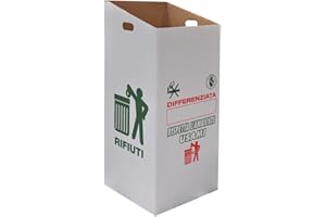 Imballi Diano Pattumiera Secchio Contenitore Porta Sacco Raccolta differenziata in Cartone per fiere sagre 50x90 cm
