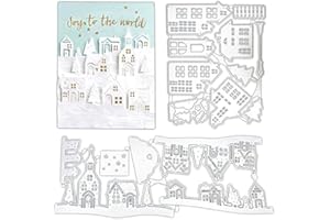 LULIZZIE Stanzmaschine Stanzschablone Haus Form Scrapbooking Prägeschablonen Stanzformen Schablonen Für Scrapbooking, Fotopapier 3D Karten Handwerk Prägen DIY Herstellung Geburtstag Geschenk