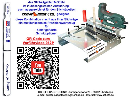 Sandwich Stichsägeblätter 3St MG52>100 mm u. 130 mm = 180 mm extra lang für Stichsäge mit t-Schaft Aufnahme u Stichsägetisch 012P 012P - 2