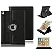 Produktbild iPad air Hülle, elecfan ® Ultra Dünnen Leichtgewicht 360 Grad Rotierende PU Leder Schutzhülle Tasche Wasserdicht Case Smart Cover mit Ständer Multi Winkel Betrachtung Anti Kratzer Schutzhülle für 9.7 Zoll iPad air (iPad air, Schwarz)