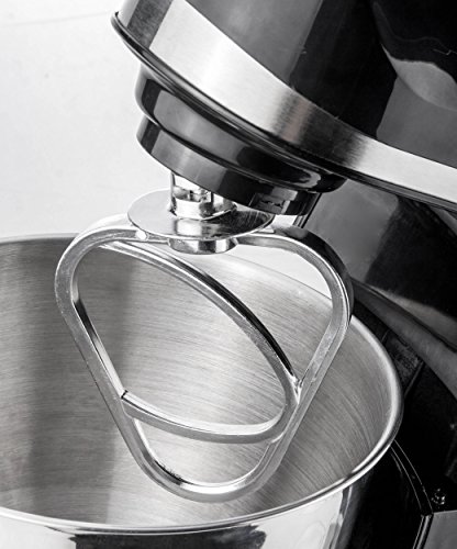 2000 Watt TurboTronic Küchenmaschine proMixPLUS mit Fleischwolf, Standmixer (1,5 Liter, Glasbehälter) und 5 Liter Edelstahl-Schüssel, 2,7 PS starker Motor, Rühr- und Knet-Maschine, Teigkneter - 4