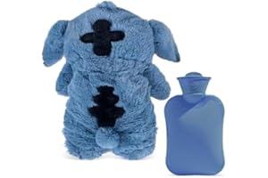 JIASHA Borsa dell'Acqua Calda, Borsa Acqua Calda Peluche, Borsa Dell'acqua Calda Carina, Calda Rimovibile e Lavabile, Sicura e Calda Comfort, Adatto a bambini e adulti (Blu)