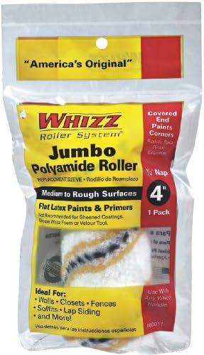 Work Tools International 60011 4-Inch Whizz Premium Jumbo Paint Roller Cover, Gold Stripe