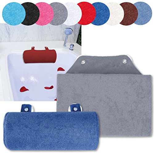 Badewannenkissen Nackenkissen Kissen mit Saugnäpfen Auswahl: ca. 11 x 25 cm, Farbe: weiß – perlweiß - 2