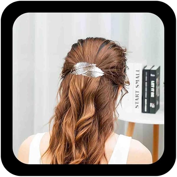 Geometrische Haarspange Aus Metall - Retro-Mini-Universum Design Mit Diamant-Akzenten Für Frauen & Mädchen (Silber)