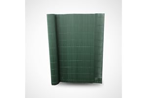 COMERCIAL CANDELA FELPUDOS Y ALFOMBRAS Cañizo PVC Doble Cara con Bridas | Estera de PVC | Resguardo Visual Intimidad Para Jardín, Balcón o Terraza | Resistente Color (1,5_x_3_Metros, VERDE)