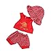 Produktbild Sharplace 3pcs Schöne Puppen Kleidung Set, Elefant Bedrucktes Underwaist Top, Karierte Hosen, Hut, Freizeitkleidung Anzug für 18 Zoll American Girl Puppen