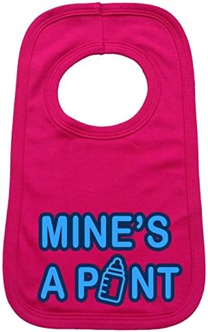 Fonfella Baby MINE'S A PINT BOTTLE DESIGN Baby Bib - Hot Pink