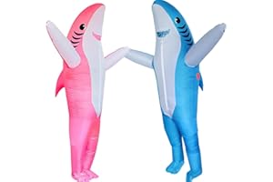 FXICH -Disfraz de tiburón inflable para persona adulta, para Halloween, carnaval, fiestas