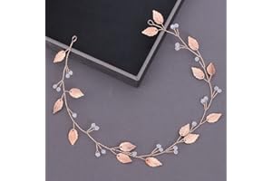 Czemo Corona d'alloro Oro Coroncina Foglie Alloro per Capelli Fascia con Il Nastro Elastico Regolabile Cerchietto per Donna Ragazza o Bambina (Coroncina Foglie 07)