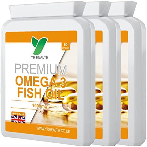 Omega 3 Fish Oil 1000mg | Pure Fish Oil with Balanced EPA & DHA | Letter Box Friendly Flat Postal Bottle | Made in the UK | Available in 60, 120 & 180 Soft Gel Capsule Packs