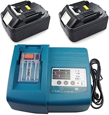 Charger &amp; 2 x Rechargeable Battery For Makita BL1850 DC18RA DC18RC Charger 7.2 V – 18 V Li-Ion with Makita BL1850 18 Volt 5.0 Ah Li-Ion]