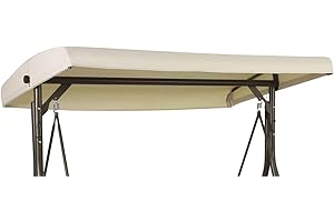 Ferocity Toit de Rechange pour balancelle Canopée pour Balancelle de Jardin balançoire Soleil Toit résistant au Soleil Taille 118x188x20 cm Beige [101]