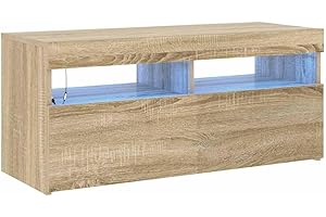 vidaXL Mobile Porta TV con Luci LED Rovere Sonoma 90x35x40 cm