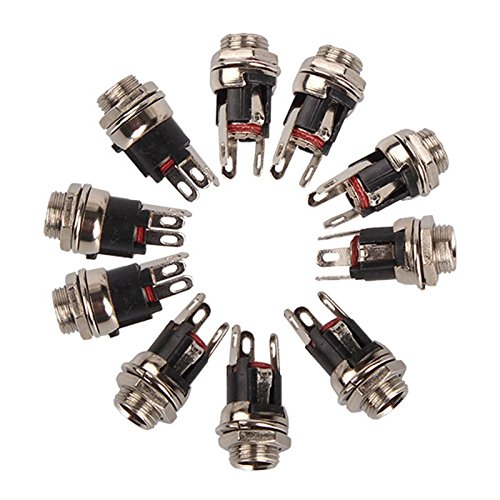 Hrph 10pcs DC Netzsteckdose Weibliche Ladegerät Power Socket 3 Pin DIP DC-025M Pin 5,5 mm x 2,1 mm - 2