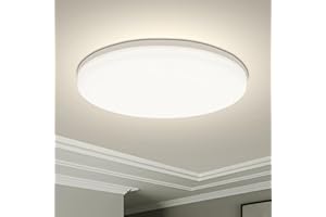 Yafido LED Lámpara de Techo Moderna 48W Plafón Led Redonda Ultra Delgado Downlight Blanco Natural 4000K 4320LM adecuada para Cocina Balcón Dormitorio Corredor Sala de Estar Ø30cm No-Regulable
