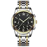 PZXY QuarzuhrStahlmantel Stahl Gürtel wasserdicht Herrenuhr drei Augen sechs Nadel Geschäft nicht-mechanische Uhren