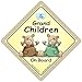 Grandchildren On Board Car Sign, Car Sign, Brown & Green Bears, Baby on Board, Decal, Baby Sign, Baby Car Sign, Bumper Sticker, Baby on Board Sign, Kid's On Board Sign, Baby Car Sign, Baby accessories, Baby Car Signs, Grandchild On Board