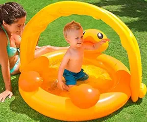 Miniature Mart Kids Indoor / Outdoor Playing Inflated Pools | Play Water Game | Kids Play In Water | Use In Park , Home , Play School , Hall , Picnic | Suitable Age 1 , 2 , 3 , 4 Years Kids | (Duck Pool)