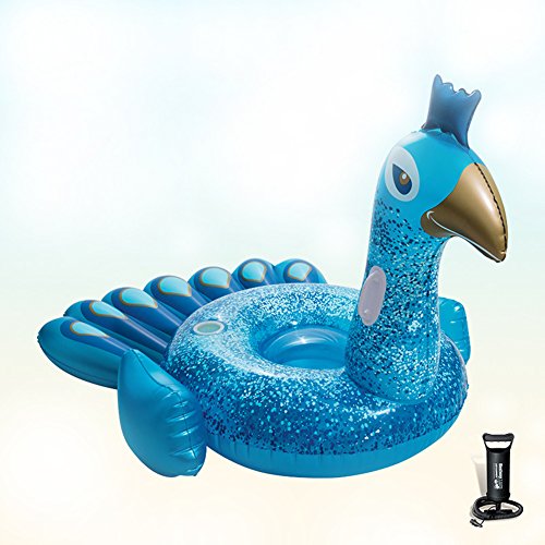 Preisvergleich Produktbild Riesiger Aufblasbarer Pool-Floss-Pfau-Ruhesessel Mit Schnellen Ventilen / Becherhalter / Handgriff-Schwimmen-Ring-Sommer-Wasse... Und Hin- Und Herbewegungen Für Erwachsen-Kinder