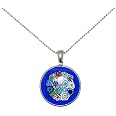 Collana Murrina Con Ciondolo In Vetro Cuore E Laccio In Caucciù