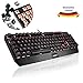 Produktbild YKS Mechanische Tastatur Gaming Tastatur QWERTZ DEUTSCHE mit Anti-Ghosting 105 Tasten mit USB Kabel Red Switch und Full Red Beleuchtung Einstellbar, Multimedia Tasten, 19 Tasten nicht Konflikt