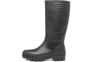SHOE ZONE shoezone - Unisex Black Welly Kids Size 11 to Adult Size 6
