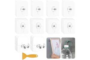 PXBSNB 50 sztuk samoprzylepnych haczyków na zdjęcia, przezroczyste haczyki samoprzylepne, do zawieszenia obrazów bez wiercenia, do zawieszenia na oknie, na plakaty, zdjęcia, obrazy dekoracyjne (maks