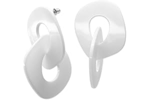 SOULCATS Soul-Cats 1 par de pendientes de plástico blanco estilo años 80