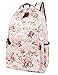 Produktbild Leaper wasserdichte Leinwand + PVC Schicht Schule Rucksack hübsch floral Laptop Tasche lässig Daypack (Pink)