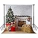 Produktbild LYWYGG 10x10FT Weihnachtsbaum Geschenke Hintergrund Vinyl Fotografie Hintergrund Brennholz Weiße Wand Hintergrund für Weihnachten Party Studio Requisiten CP-91