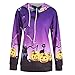 Produktbild Briskorry Damen Halloween Pullover Kürbis Teufel Sweatshirt Beiläufig Langarm Kapuzenpulli Bluse Oberteile Shirt