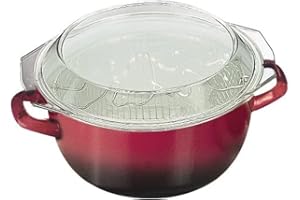 IBILI - Friteuse avec panier et couvercle Volcan, 24 cm, Acier émaillé, Compatible avec l’induction